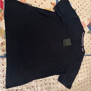 NWT Men’s Ted Baker London Navy Blue Short Sleeve T-Shirt Size 5 (Has Tiny Hole)